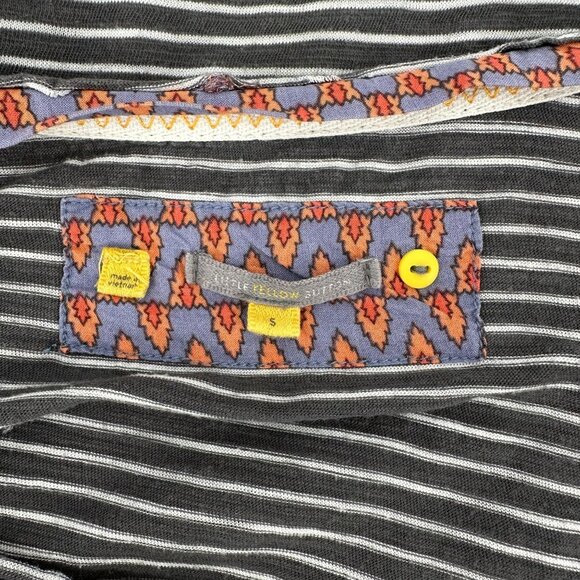 Anthropologie Striped Long Sleeve V Neck Top With Lace & Button Accents Size S - Picture 6 of 8